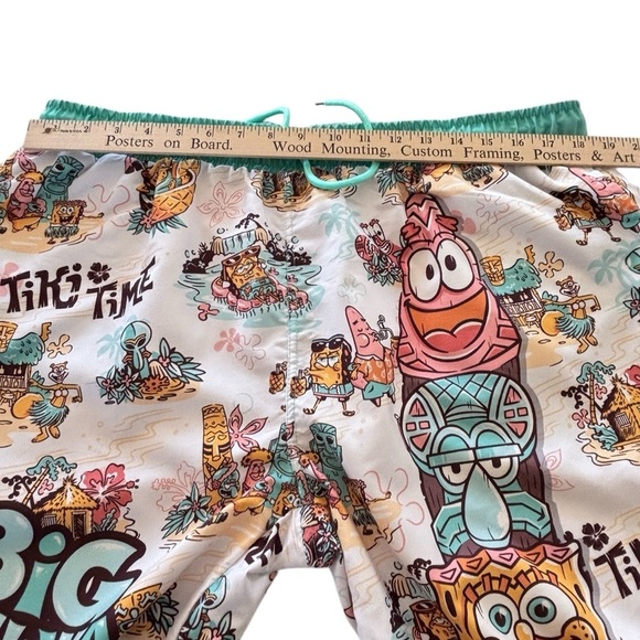 Sponge Bob Square Pants Swim Suit Trunks Shorts XL Big Kahjna Tiki Time Bar NEW! - Picture 13 of 15